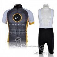 2010 Maillot Cyclisme Livestrong Jaune et Gris Manches Courtes et Cuissard