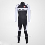 2011 Maillot Cyclisme Castelli Blanc et Noir Manches Longues et Cuissard