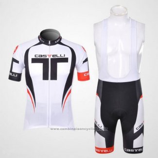 2012 Maillot Cyclisme Castelli Noir et Blanc Manches Courtes et Cuissard