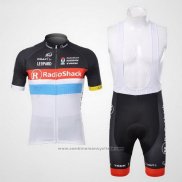 2012 Maillot Cyclisme Radioshack Noir et Blanc Manches Courtes et Cuissard