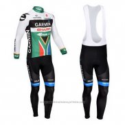 2013 Maillot Cyclisme Garmin Sharp Champion Afrique Du Sud Manches Longues et Cuissard