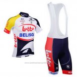 2013 Maillot Cyclisme Lotto Belisol Violet et Blanc Manches Courtes et Cuissard