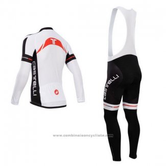 2014 Maillot Cyclisme Castelli Blanc et Noir Manches Courtes et Cuissard