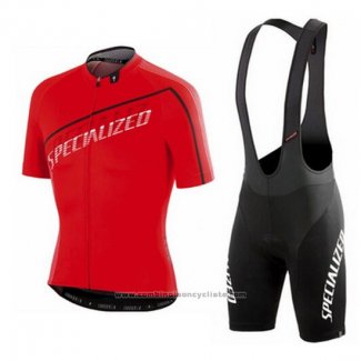 2015 Maillot Cyclisme Specialized Brillant Rouge Manches Courtes et Cuissard