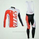 2015 Maillot Cyclisme Specialized Rouge et Blanc Manches Longues et Cuissard