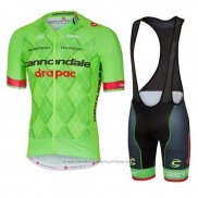 2016 Maillot Cyclisme Cannondale Drapac Vert et Noir Manches Courtes et Cuissard