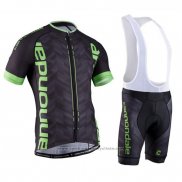 2016 Maillot Cyclisme Cannondale Vert et Noir Manches Courtes et Cuissard