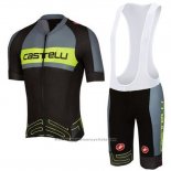 2016 Maillot Cyclisme Castelli Vert et Gris Manches Courtes et Cuissard