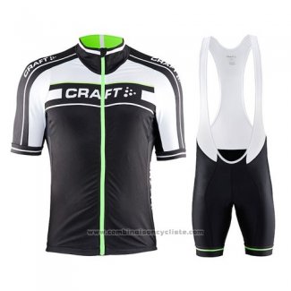 2016 Maillot Cyclisme Craft Vert et Noir Manches Courtes et Cuissard