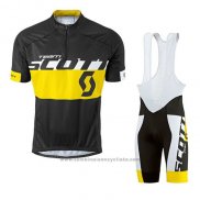 2016 Maillot Cyclisme Scott Jaune Manches Courtes et Cuissard