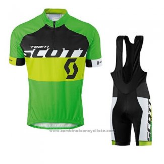 2016 Maillot Cyclisme Scott Jaune et Vert Manches Courtes et Cuissard