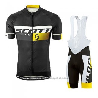 2016 Maillot Cyclisme Scott Noir Manches Courtes et Cuissard