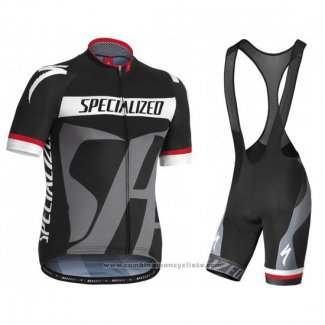 2016 Maillot Cyclisme Specialized Gris Manches Courtes et Cuissard