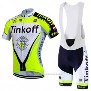 2016 Maillot Cyclisme Tinkoff Vert et Noir Manches Courtes et Cuissard