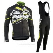 2017 Maillot Cyclisme Northwave Ml Noir et Camouflage Manches Longues et Cuissard