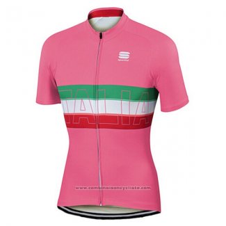 2017 Maillot Cyclisme Sportful Champion Italie Rouge Manches Courtes et Cuissard