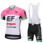 2018 Maillot Cyclisme Cannondale Drapac Blanc et Rose Manches Courtes et Cuissard