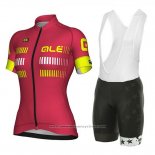 2018 Maillot Cyclisme Femme ALE Rouge Manches Courtes et Cuissard