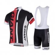 2018 Maillot Cyclisme Giant Noir Rouge Manches Courtes Cuissard