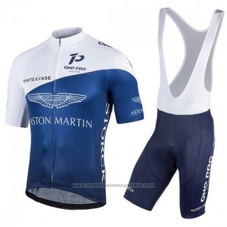 2018 Maillot Cyclisme One Pro Blanc et Fonce Bleu Manches Courtes et Cuissard