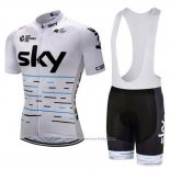 2018 Maillot Cyclisme Sky Blanc et Noir Manches Courtes et Cuissard