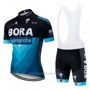 2019 Maillot Cyclisme Bora Noir Bleu Manches Courtes et Cuissard