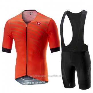 2019 Maillot Cyclisme Castelli Free Speed Race Orange Manches Courtes et Cuissard