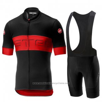 2019 Maillot Cyclisme Castelli Prologo 6 Noir Rouge Manches Courtes et Cuissard