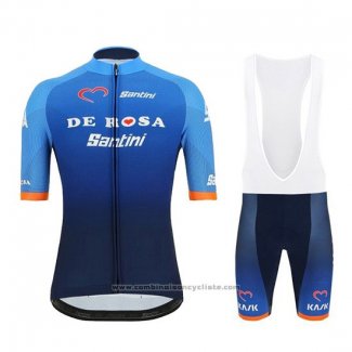 2019 Maillot Cyclisme De Rose Bleu Manches Courtes et Cuissard