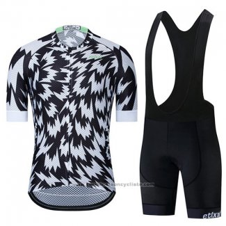 2019 Maillot Cyclisme Etixxl Noir Blanc Manches Courtes et Cuissard