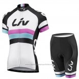 2019 Maillot Cyclisme Femme Liv Blanc Noir Manches Courtes et Cuissard