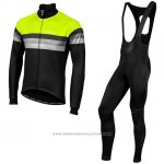 2019 Maillot Cyclisme Nalini Warm 2.0 Noir Vert Manches Longues et Cuissard