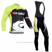 2019 Maillot Cyclisme Rock Racing SIDI Noir Vert Manches Longues et Cuissard