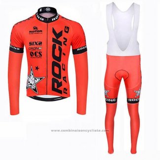 2019 Maillot Cyclisme Rock Racing SIDI Orange Manches Longues et Cuissard