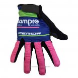 2020 Lampre Merida Gants Doigts Longs Cyclisme Rose Bleu