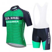 2020 Maillot Cyclisme Caja Rural Vert Noir Manches Courtes et Cuissard