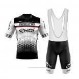 2020 Maillot Cyclisme EKOI Blanc Noir Manches Courtes et Cuissard