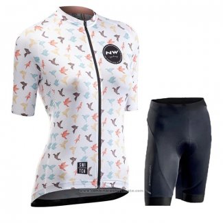 2020 Maillot Cyclisme Femme Northwave Blanc Manches Courtes et Cuissard