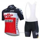 2020 Maillot Cyclisme Lotto Soudal Noir Rouge Blanc Manches Courtes et Cuissard