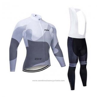 2020 Maillot Cyclisme Northwave Blanc Gris Manches Longues et Cuissard