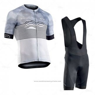 2020 Maillot Cyclisme Northwave Gris Blanc Manches Courtes et Cuissard