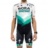 2021 Maillot Cyclisme Bora-Hansgrone Blanc Vert Manches Courtes et Cuissard