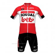 2022 Maillot Cyclisme Lotto Soudal Noir Rouge Manches Courtes et Cuissard