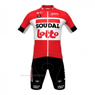 2022 Maillot Cyclisme Lotto Soudal Noir Rouge Manches Courtes et Cuissard