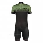 2022 Maillot Cyclisme Scott Vert Manches Courtes et Cuissard