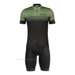 2022 Maillot Cyclisme Scott Vert Manches Courtes et Cuissard