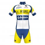 2022 Maillot Cyclisme Sport Vlaanderen-Baloise Bleu Jaune Manches Longues et Cuissard
