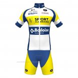 2022 Maillot Cyclisme Sport Vlaanderen-Baloise Bleu Jaune Manches Courtes et Cuissard