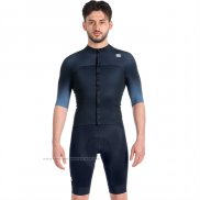 2023 Maillot Cyclisme Sportful Profond Bleu Manches Courtes et Cuissard