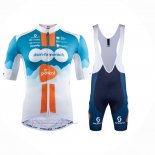 2024 Maillot Cyclisme DSM Bleu Blanc Manches Courtes et Cuissard